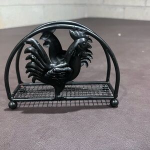 Black Rooster Napkin Holder